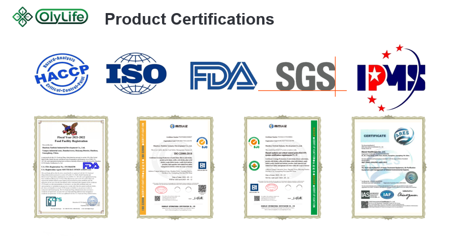Olylife certifications ใบรับรอง โอลี่ไลฟ์ เครื่องวางเท้าสุขภาพ เทลาเฮิตรซ์